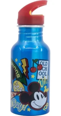 STOR Fľaša na pitie hliníková Mickey Mouse 545 ml / Skrutkovací uzáver / Protikapacia slamka / Bez BPA (81125)