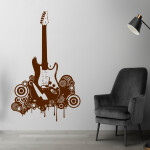 Veselá Stena Samolepka Elektrofonická gitara Farba: oranžová, Veľkosť: 100 x 62 cm