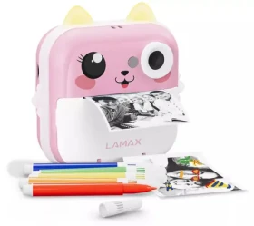 Lamax InstaKid2 PLUS ružová / detský fotoaparát / 2.4" displej / Micro SD / MP3 / USB-C / hry (8596687002700)