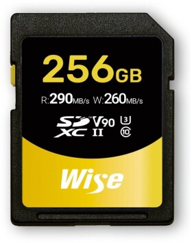 Wise Wise SDXC UHS-II V90 256GB R:290MBs / W:260MBs WI-SD-N256