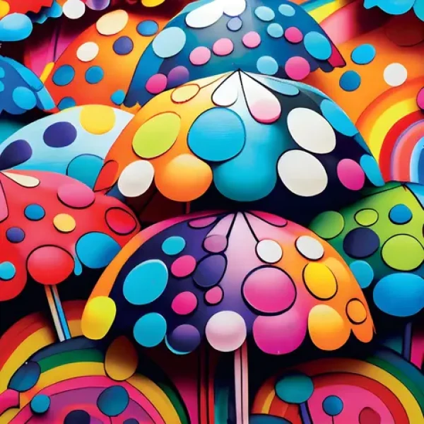YAZZ Štvorcové puzzle Farebné dáždniky