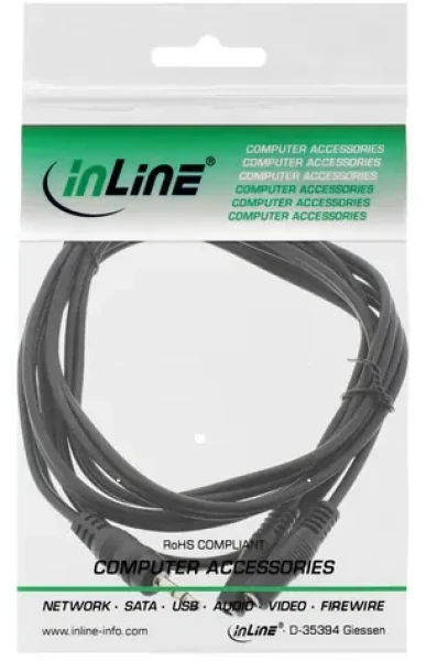 InLine Y audio kábel Jack 3,5 mm - 2x Jack 3,5 mm čierna / Audio kábel / Y-rozbočovač / 2 m (99300B)