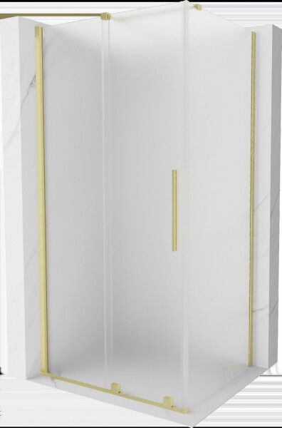 MEXEN/S - Velár sprchovací kút, posuvné dvere 100 x 120, dekor, zlato kartáčovaná 871-100-120-31-55