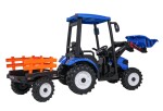 Mamido Detský elektrický traktor MEGA D68 24V s prívesom modrý