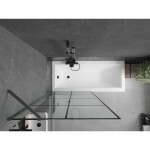 MEXEN/S - Next vaňová zástena FIX 90 x 150, čierna vzor, grafit metal 895-090-000-00-77-95