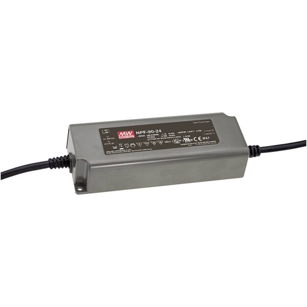 MEAN WELL NPF-90-20 LED driver, napájací zdroj pre LED konštantné napätie, konštantný prúd 90 W 3 A 18 - 30 V/DC bez možnosti stmievania, PFC spínacie obvod,; NPF-90-20