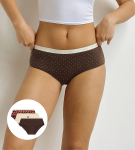 Dámske bavlnené nohavičky 3 ks DIM LES POCKETS COTTON BOXER 3x - DIM - tmavohnedé L