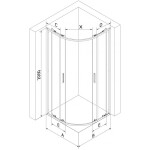 MEXEN/S - Exo štvrťkruhový asymetrický posuvný sprchovací kút 100 x 90, transparent, čierna 8132-100-090-70-00