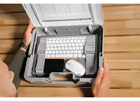 Fellowes BREYTA biela / Kufrík so stojanom na notebook / do 14" / nastaviteľná výška 5 pozícií / uzamykateľný