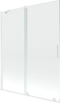 MEXEN/S - Velar Dvojkrídlová posuvná vaňová zástena 140 x 150, transparent, biela 896-140-000-01-20