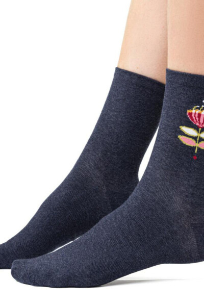 Dámske vzorované ponožky 099 DENIM MÉLANGE 35-37