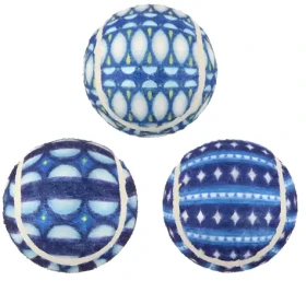 Huhubamboo Vianočné tenisáky 3ks modré / Hračka pre psov / Tenisová loptička / 6,3 cm (357028)