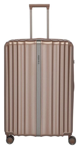 Veľký škrupinový kufor na kolieskach Travelite Paros 4w L Cappuccino