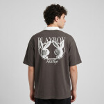 Tričko Playboy x FTSHP Short Sleeve Polo Dark Grey M