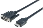 Manhattan HDMI - DVI-D kábel čierna / Kábel / Dual-Link / 3 m / pozlátené konektory (372510)