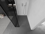 MEXEN/S - Kioto Sprchová zástena WALK-IN 90 x 30, čierny vzor, chróm 800-090-212-01-70-030