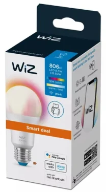 WiZ A60 / LED žiarovka / E27 / 8,5 W / 806lm / 2200-6500K / RGB / stmievateľná (SKL000418760)