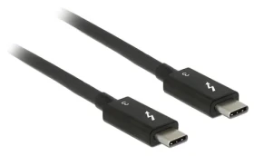 DeLock Thunderbolt 3 USB-C čierna / Kábel / 0,5 m / 40 Gb/s / 100 W (84844)