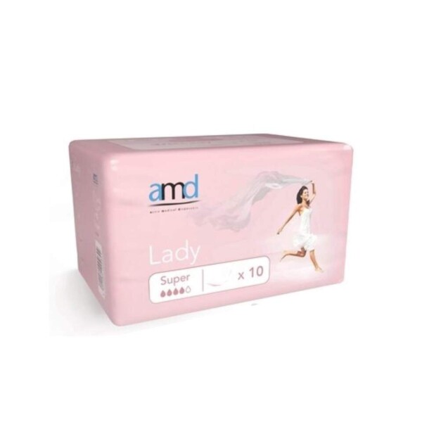 AMD Lady super inkontinenčné vložky pre ženy 33,3 x 11,4 cm nasiakavosť 550 ml 10 ks