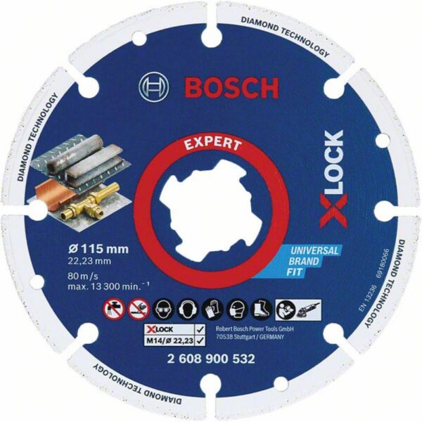 Bosch Accessories 2608900532 X-LOCK diamantový rezný kotúč Priemer 115 mm Ø otvoru 22.23 mm kov 1 ks; 2608900532