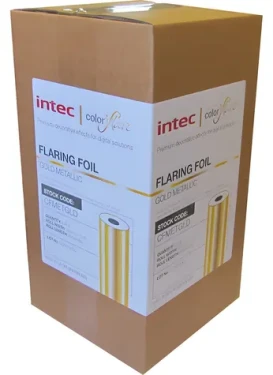 Intec ColorFlare zlatá metalická / Tonerová efektová fólia / 320 mm x 300 m / jadro 77 mm