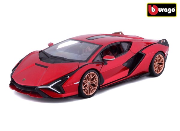 Bburago 1:24 Plus Lamorghini Sian FKP37 - červená, W021276