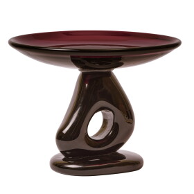 Ferm Living Sklenená misa na podstavci Damo Dark Grape Ø 30 cm