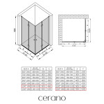 CERANO - Sprchovací kút Volpe Duo Ľ/P - 6 mm - chróm, transparentné sklo - 110x120x190 - zalamovacie CER-831076
