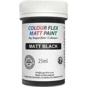 Gélová farba matt black 25 g - Sugarflair - Sugarflair