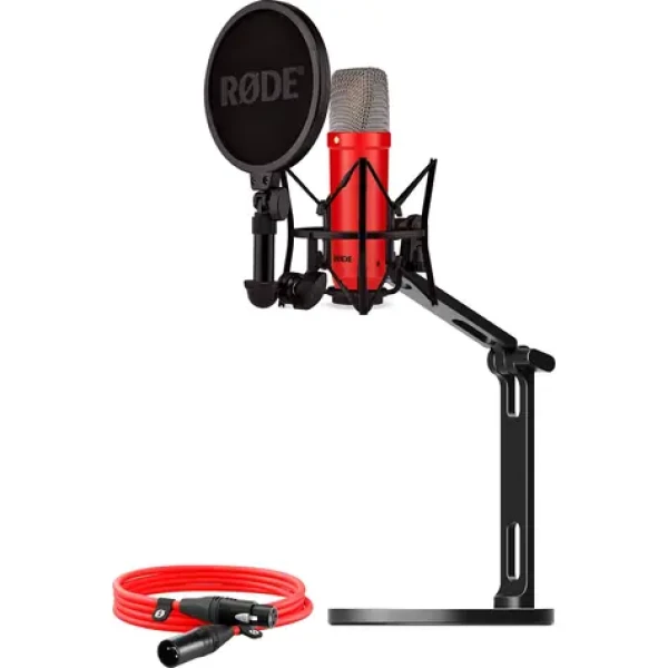 Rode NT1 Signature červená / Kondenzátorový mikrofón / XLR / stolné rameno (BUROINT1RD)
