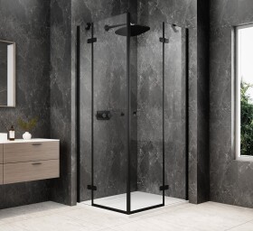 POLYSAN - GLOBE BLACK obdĺžniková sprchová zástena 1200x1100, rohový vstup, číre sklo GB5210B