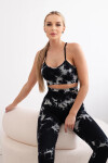 Fitness set top s nastaviteľnými ramienkami + push up legíny čierny S/M