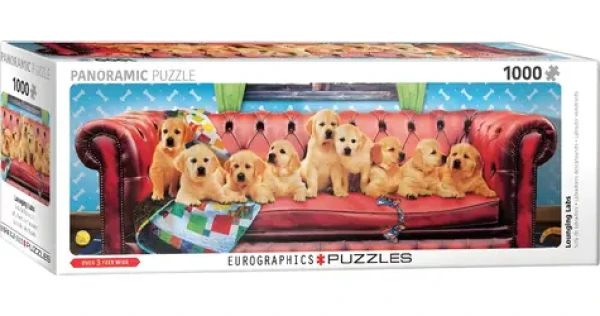 EUROGRAPHICS Panoramatické puzzle Labradori na psej pohovke