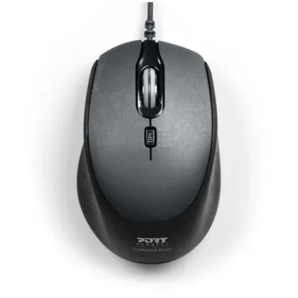 PORT CONNECT SILENT 900711 čierna / drôtová myš / USB-A + USB-C / 3600 DPI / 1.6m (900711-PC)