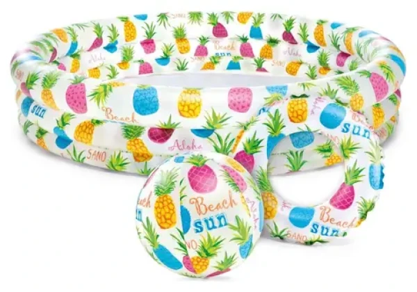 INTEX Nafukovací bazénový set Hawaii / 132 x 28 cm / 3 vzduchové komory / plávací kruh + lopta 51 cm (205946)