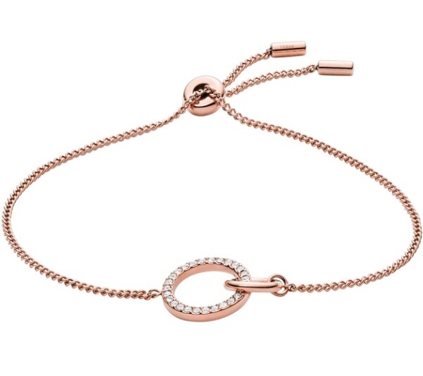 Fossil Minimalistický pozlátený náramok so zirkónmi JOF00638791