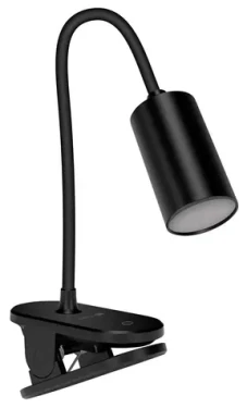 Connect IT CLIP 2 čierna / Stolová LED lampička s klipom / 4W / 180 lm / Aku 1200 mAh (CLI-7060-BK)