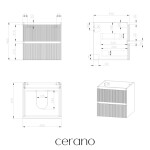 CERANO - Kúpeľňová skrinka pod umývadlo Carole - biela matná ryhovaná - 49x48x45 CER-674920