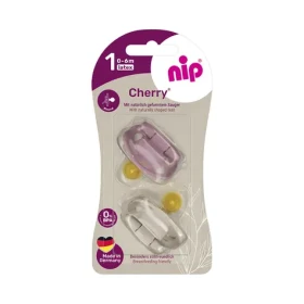 NIP Cherry Cumlík kaučuk veľkosť 1 (0-6m) červená/hnedá 2ks (NIP38882-51)