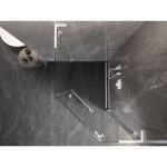 MEXEN/S - Lunar L sprchový kút päťboký krídlový pravá 80 x 90, transparent, biela 831L-080P-090L-20-00-P