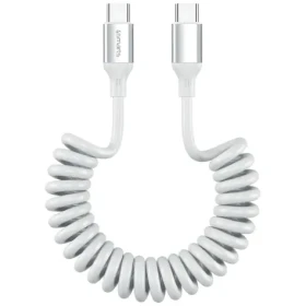 4smarts kábel USB-C na USB-C špirálový 240W biela / Kábel / USB Power Delivery / 1,5 m (541601)