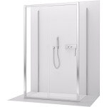 CERANO - Trojstenný sprchovací kút Varone LINE UL/P - 6 mm - chróm, transparentné sklo - 90x90x195 - posuvný CER-DY505-9099