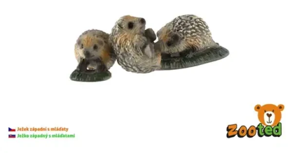 ZOOTED Figúrka ježko západnej s mláďatami /8 cm/ od 3 rokov