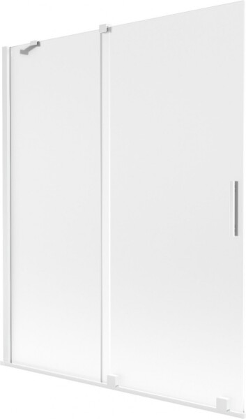MEXEN/S - Velar dvojkrídlová posuvná vaňová zástena 140 x 150, dekor, biela 896-140-000-31-20