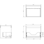 MEXEN/S - Orio kúpeľňová skrinka 100 cm s umývadlom Otis pravá, 1S, 1D, biela mat 91A13-10047-3-BBFF01-W18P01