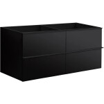 CERANO - Kúpeľňová skrinka pod umývadlo s úchytkou Velora - čierna matná, čierna úchytka - 119x53x46,5 CER-665029