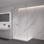 CERANO - Sprchová zástena Walk-in Onyx Top Cube Ľ/P - 8 mm - hranatá vzpera - chróm, transparentné sklo - 30x200 CER-DY101-50-206
