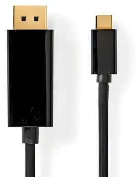 Nedis USB-C - DisplayPort čierna / Adaptérový kábel / USB 3.2 Gen 1 / 4K 60Hz / 2 m / Pozlátené konektory (CCGL64352BK20)