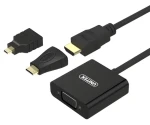 Unitek Y-6355 čierna / Redukcia HDMI-VGA / 3v1 / HDMI, miniHDMI, microHDMI (Y-6355)