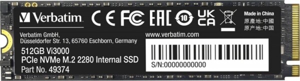 Verbatim Vi3000 512GB M.2 NVMe